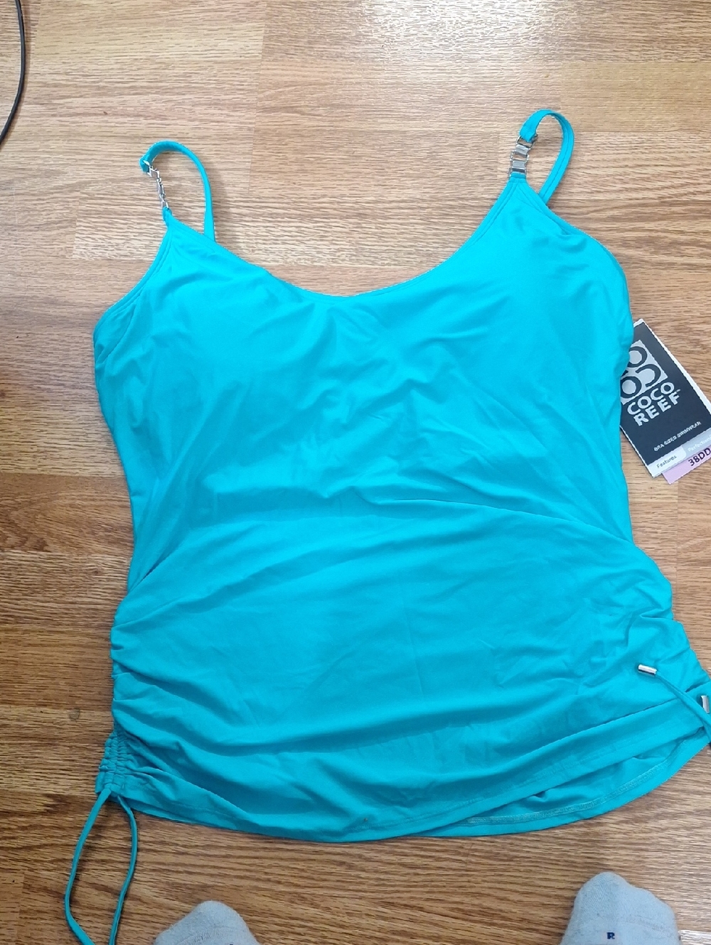 Nwt Coco Reef 38DD Ruched Aqua Tankini